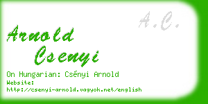 arnold csenyi business card